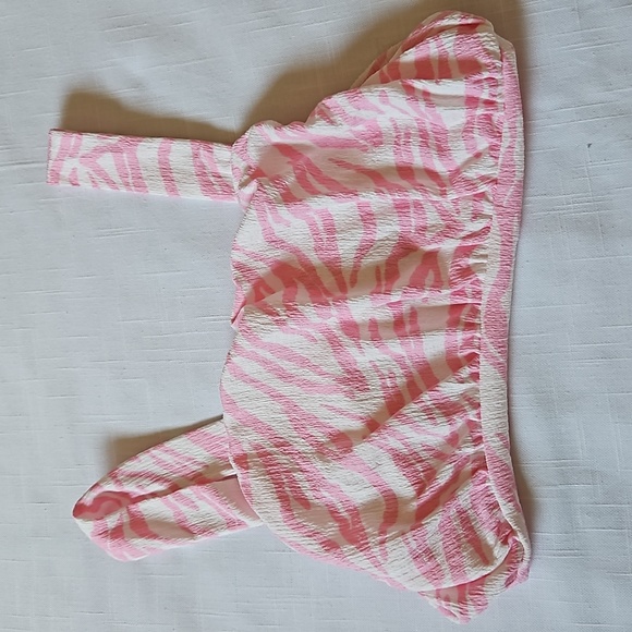 Zara girl pink zebra strap crop top size 13 14 - Picture 4 of 9